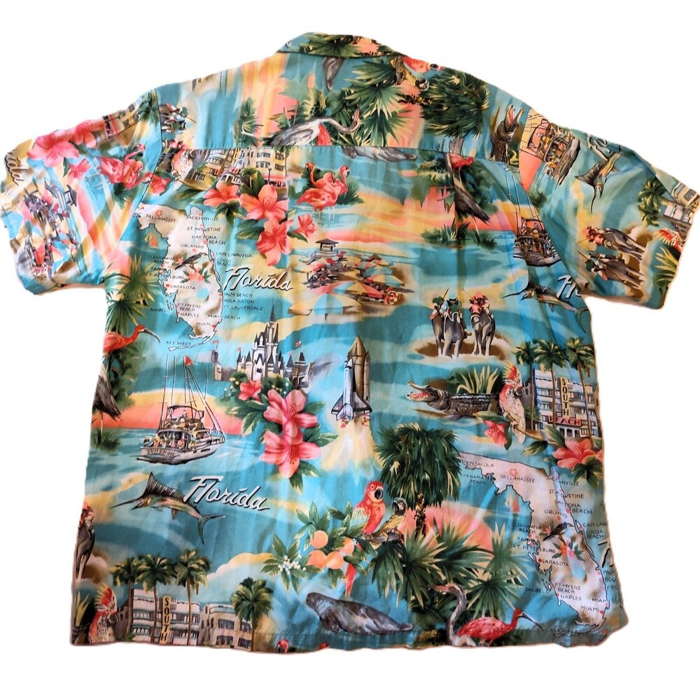 Vintage Paradise Found Honolulu Hawaii Shirt Colorful Tropical Florida Print XL - Picture 8 of 8